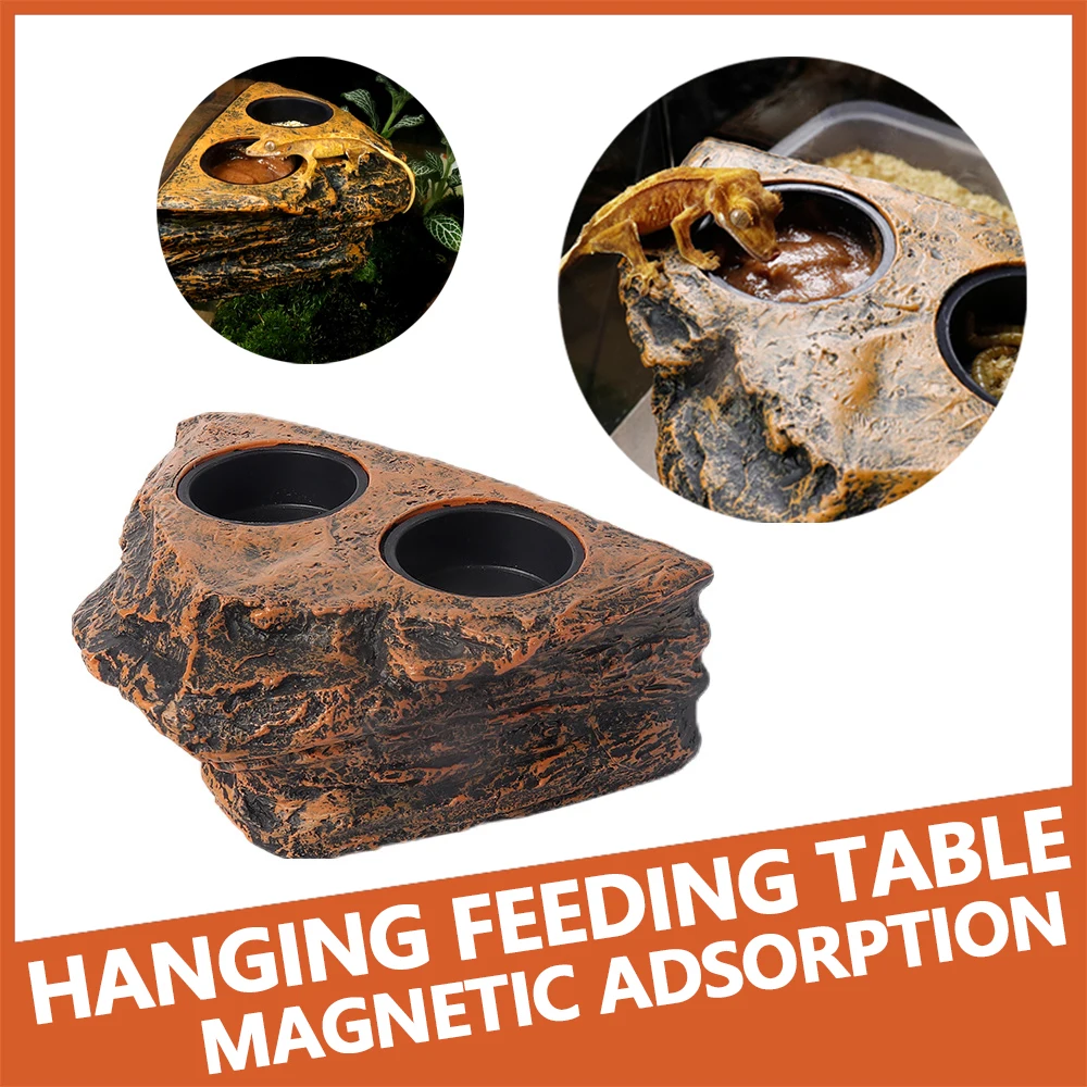 

Arboreal Reptile Food Bowl Eyelash-Horned Gecko Hanging Magnetic Water Bowl Arboreal Food Bowl Suction Cup Hanging Food Bowl