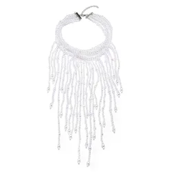 ZAA Multilayer Pearl Waterfall Necklaces Elegant Luxury Choker Necklaces For Women Girls Beach Vacation Banquet Party Accessory