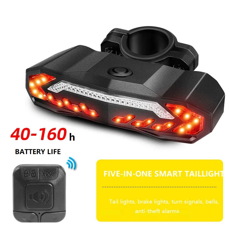 Bike Brake Taillight Turn Light Wireless Remote Control Turning lamp LED Waterproof Bicycle Alarm Anti Theft Rear Lights