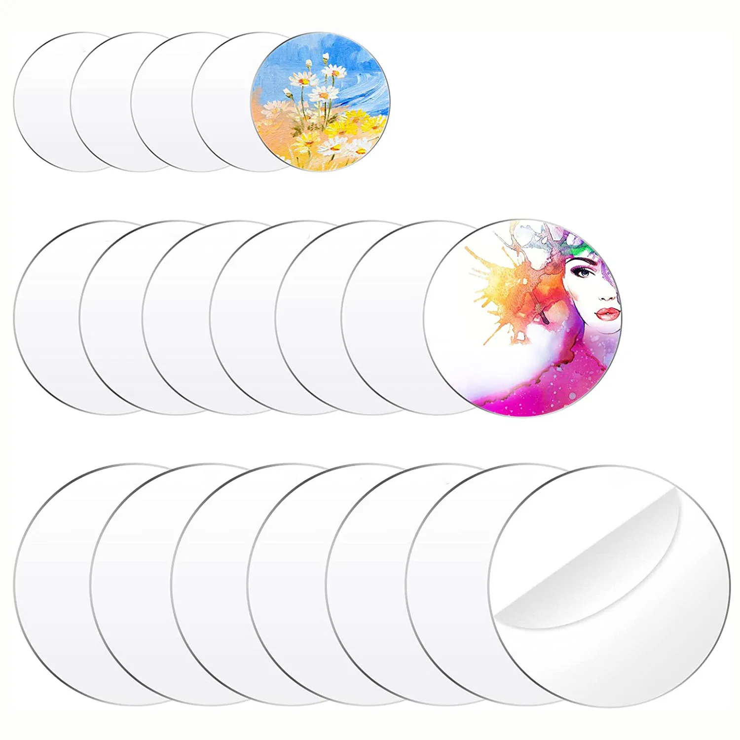 2-6 Inch Clear Acrylic Circle Sheet Acrylic Circles Disc Ornaments Blanks for Vinyl, DIY Keychain and Craft Project DIY Painting