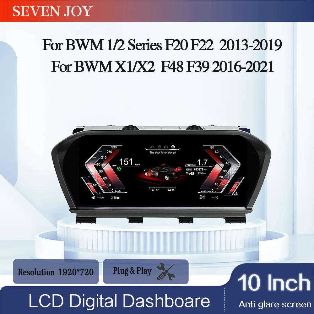 

For BMW 1/2 Series X1/X2 F20/F52/F22/F45/F48/F49/F39 Digital Cluster LCD Dashboard Cockpit Virtual Instrument 1920*720