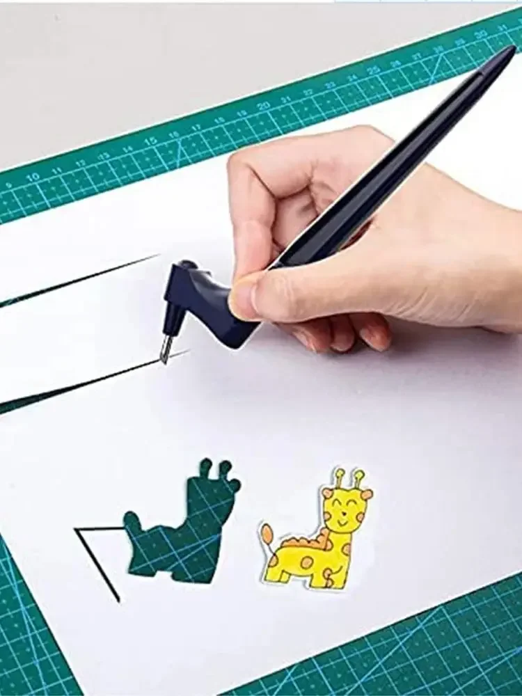 1PC Narzędzia do cięcia papieru z trójkątną linijką Obrotowe ostrze 360 stopni Nóż rzemieślniczy ze stali nierdzewnej H — zdjęcie 2