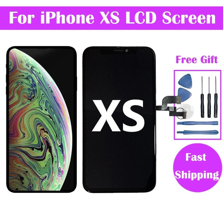 100% Test incell Pantalla For iPhone XS LCD Display Screen With 3D Touch Digitizer Assembly No Dead Pixel Replacement Parts