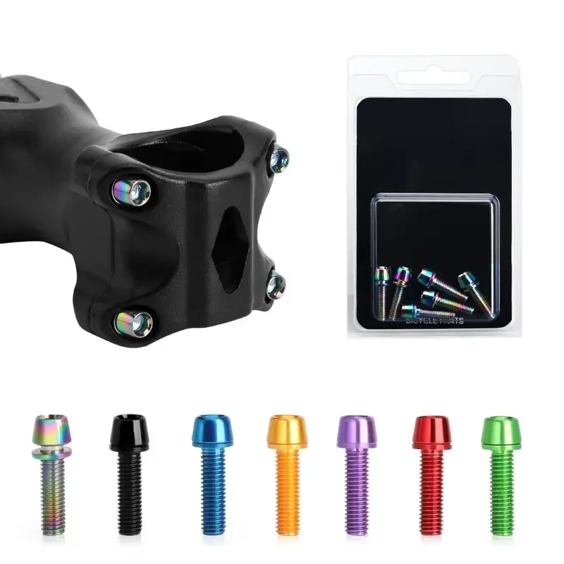 AliExpress riderace Bicycle Handlebar Screws M5 18MM 6 PCS/SET Titanium Plated Colorful Alloy Steel For MTB Road Bike Stem Riser Screw In Bolts