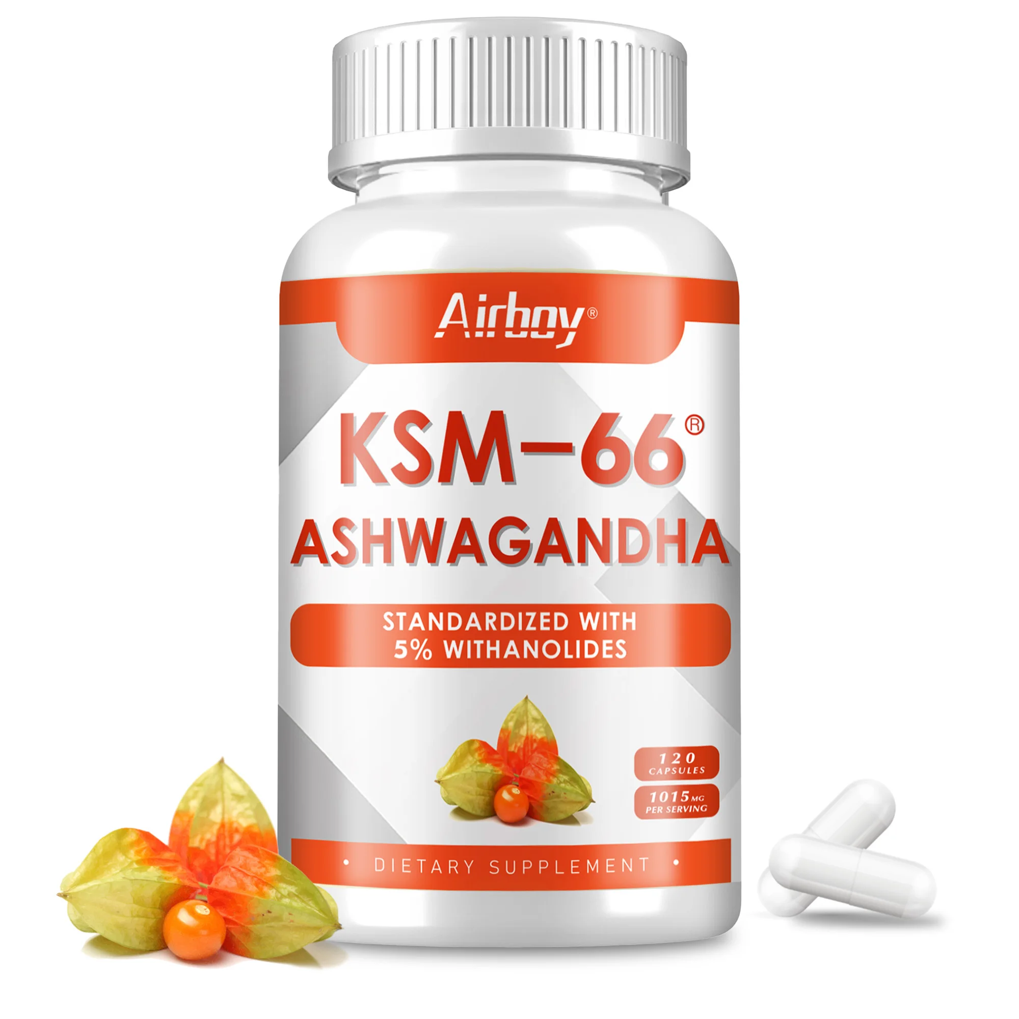 KSM-66 Ashwagandha Root Extract - Improve Mood, Relieve Stress, Promote Brain Development,Promote Healthy Sleep - 120 Capsules