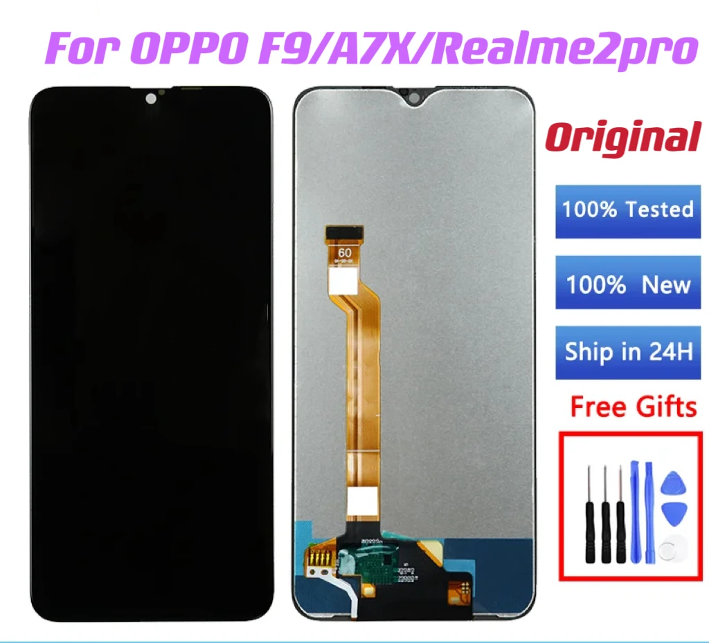 

6.3'' For OPPO F9 LCD Display Touch Screen Digitizer Assembly For OPPO A7X touch screen Realme2pro internal and external display