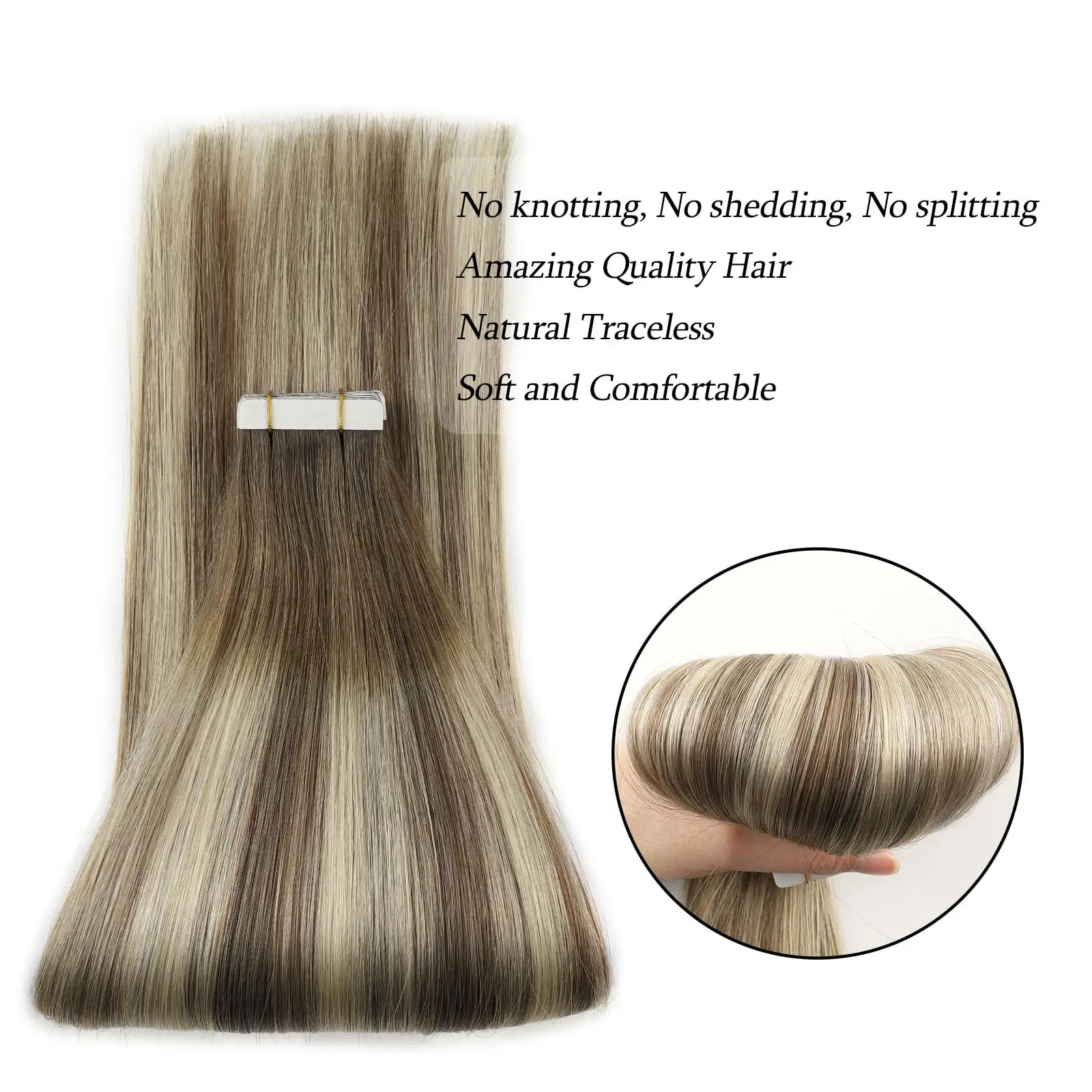 Sixstarhair 20 шт. лента для наращивания волос, человеческие волосы 50 г, 14/16/18/20/22 дюймов, лента для наращивания настоящих человеческих волос для женщин