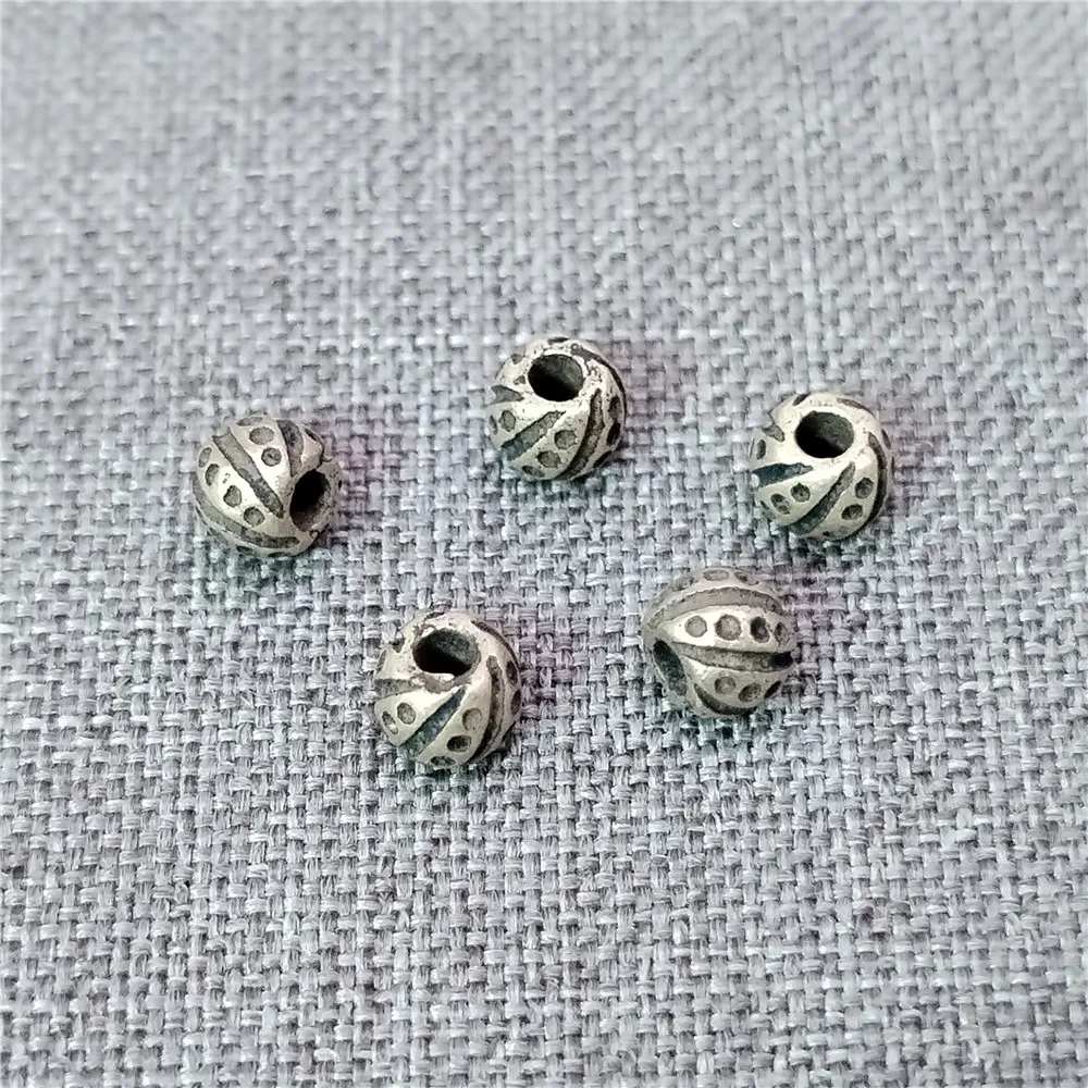 4 Pieces of 925 Sterling Silver Ladybug Beads Ladybird Spacer for Bracelet Necklace 4mm