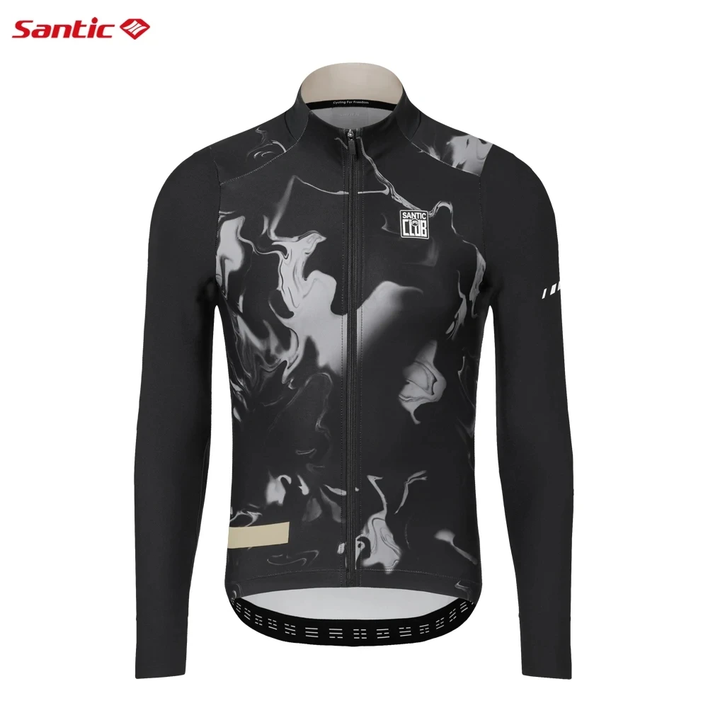 Santic Men's Cycling Jackets Winter Fleece Riding Suit Highway MTB Cycling Long sleeved Top for Warm Breathable WM3C01163