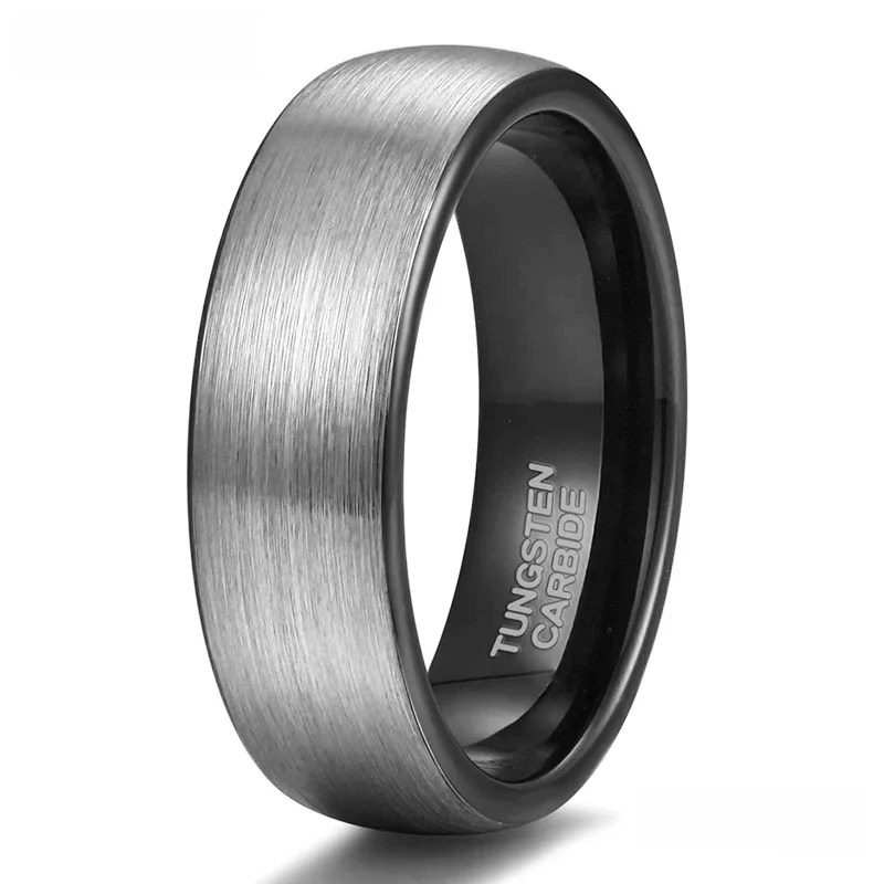 Tigrade 4/6/8mm klasyczny szczotkowany męski pierścionek z węglika wolframu męskie obrączki Anillos Anel Masculino męski pierścionek Bague zaręczynowy — zdjęcie 2