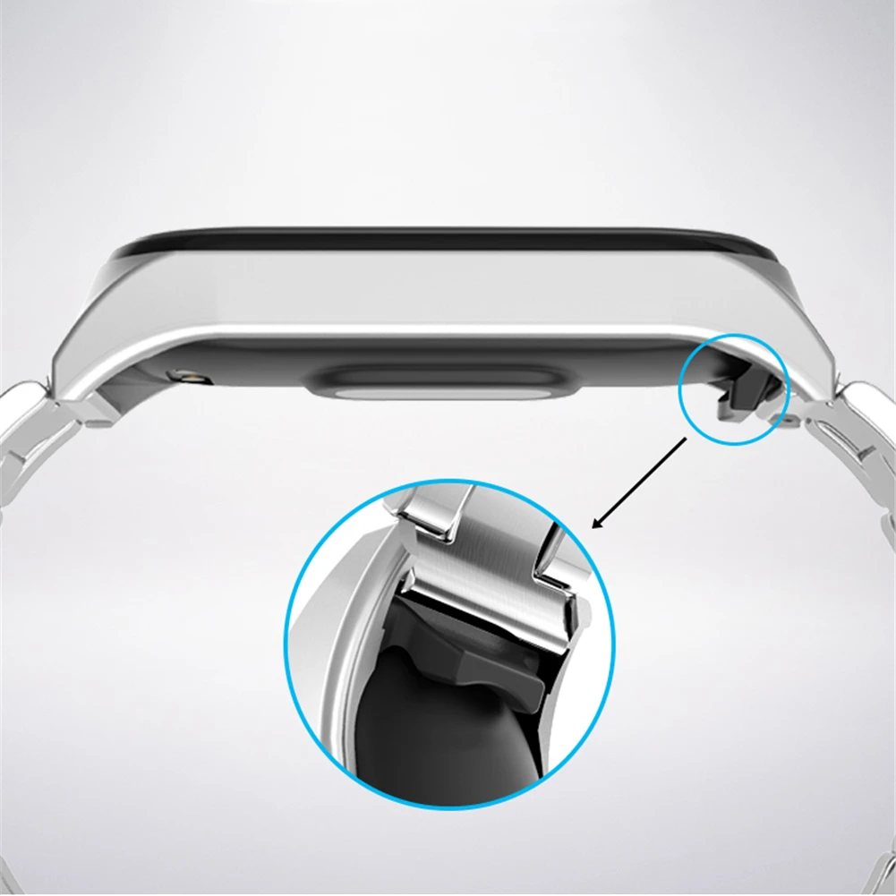 Stainless Steel 3-heads Watchband for Xiaomi Mi Band 7 Strap Bezel Watch Band Wrist Frame For bracelet Miband 7 Case