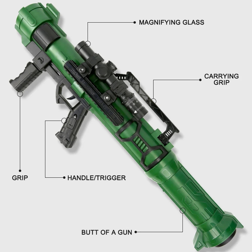 Children's RPG Mortar Toys Set Rocket Launcher Grenade Throwing Chasing Cannon with 3 Safety LED Foam Bullet for Boy Cosplay Toy view 4