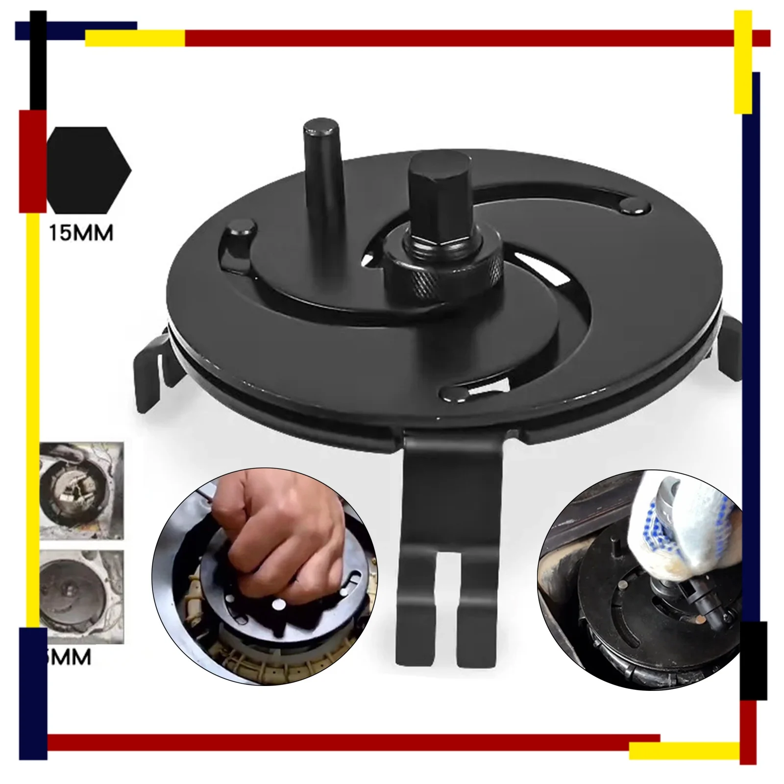 

Fuel Pump Wrench 3 Jaws Adjustable Sturdy Fuel Tank Lid Cover Remove Spanner Opening 87-170mm Wrench Manual Tool Universal