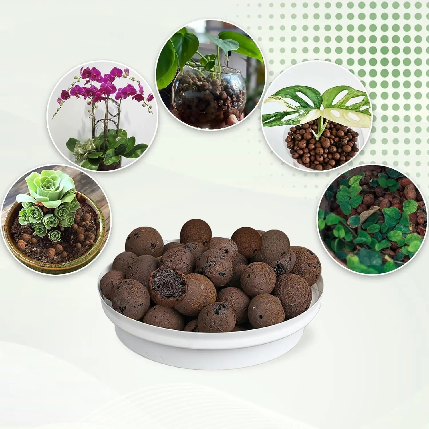 Bolas de arcilla orgánica de 2L/1L, arcilla expandida de drenaje de sustrato de flores, maceta para plantas de jardinería hidropónica, orquídeas,