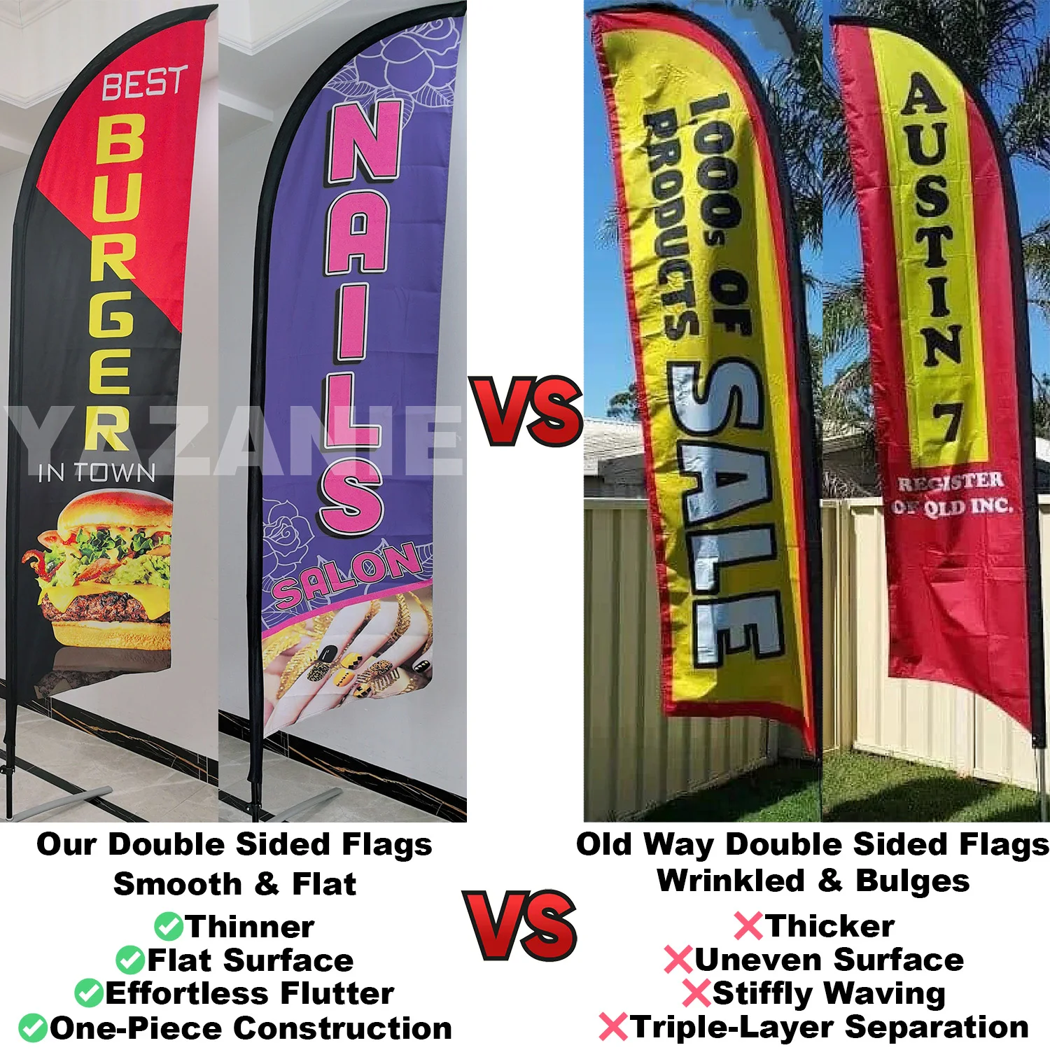 Nail Salon Face Painting Feather Flag Nails SPA Graphic Custom Printing Beach Flags Advertising Promotion Decoration for Outdoor