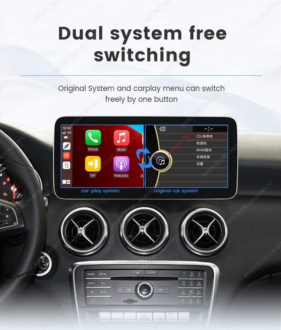 Für Mercedes-Benz A-Klasse W176 GLA X156 CLA C117 G-Klasse W461 W463 NTG 4.5/5.0 Auto-Radio Multimedia Carplay Auto-Multimedia GPS – Detail 13