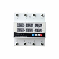 3 Three Phase Voltage Current Relay Protector 63A 230V 3P Over Under Voltage Relay Current Limiter Adjustable Protect