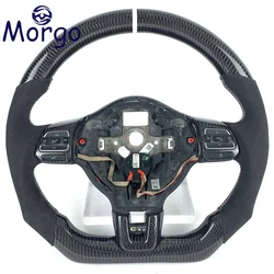 Custom CarbonFiber Steering Wheel For Volkswagen MK6 Steering Wheel For VW golf 6 7 8 R MK6 MK7 MK8 GTT steering Customizable