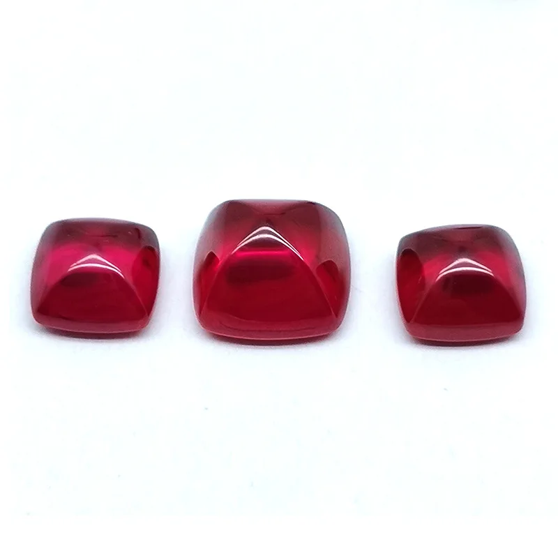 Natürlicher Rubin Saphir Smaragd quadratischer flacher Boden 10 × 10mm für Schmuck herstellung vvs lose Edelsteine – Detail 8