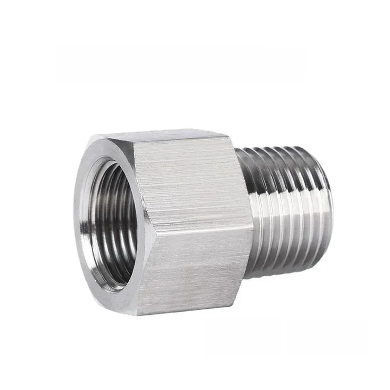 1/8 "1/4" 3/8 "1/2" BSP NPT Vrouw Naar Man Hex Reducer Bus 304 Roestvrij Adapter Fitting Hoge druk voor Manometer - afbeelding 2