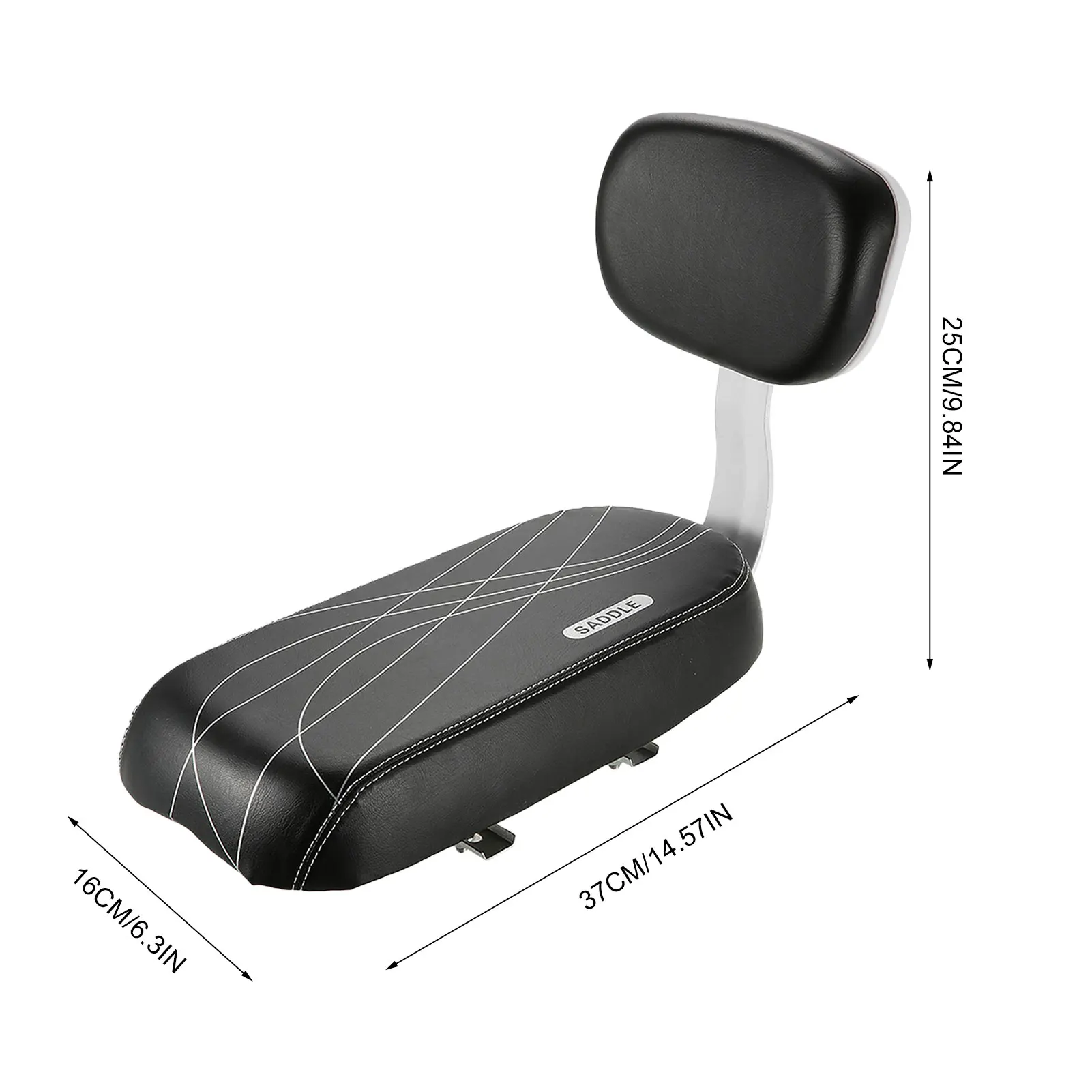 Child Bike Rear Seat Saddle With Handle Armrest Footrest Pedal Kid Bicycle Seat Mat Including Backrest For Cycling Bike Part