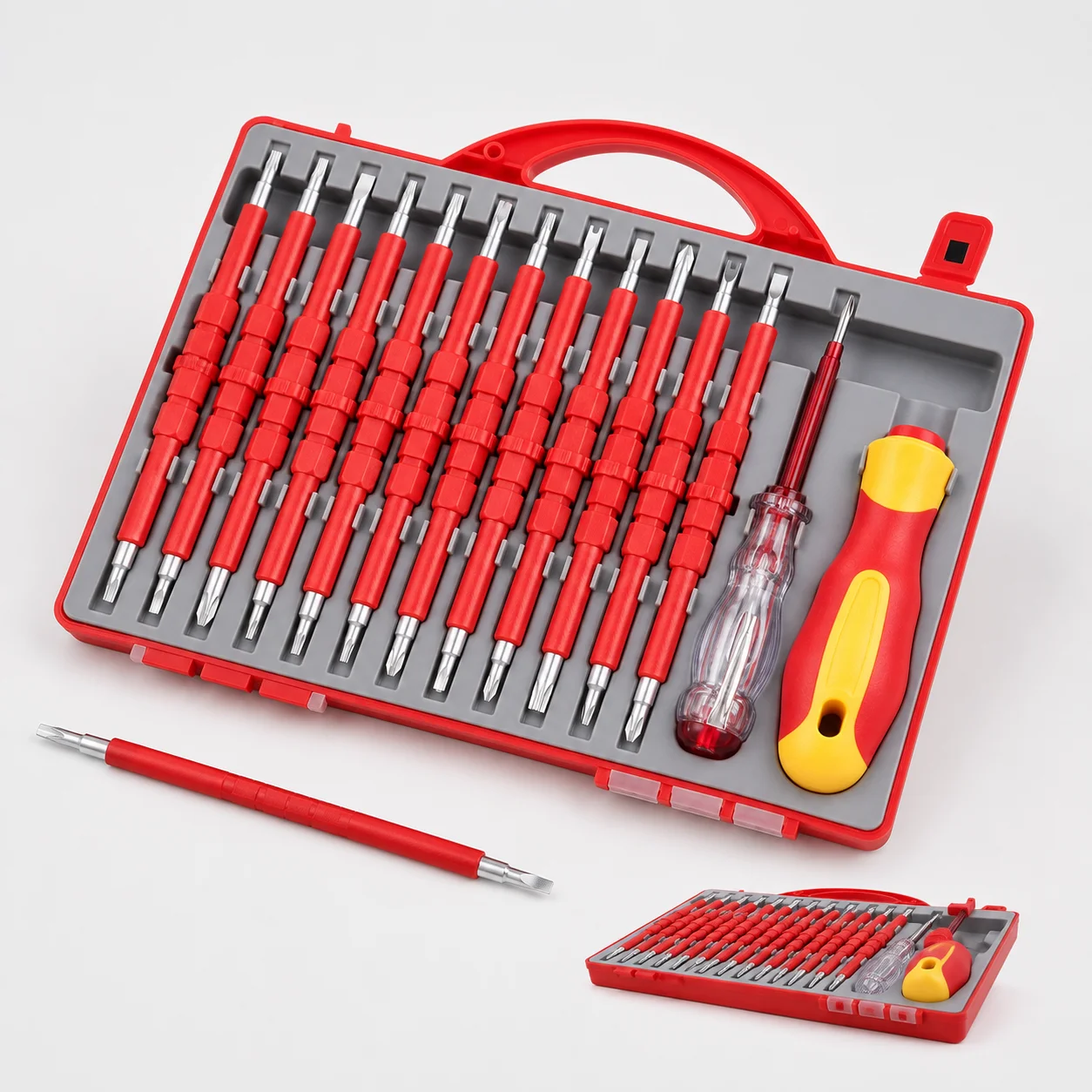 Household Screwdriver Set 14-Piece Dual-Head Cr-V Steel Tool Kit for Furniture Assembly and Small Fixes Premium
