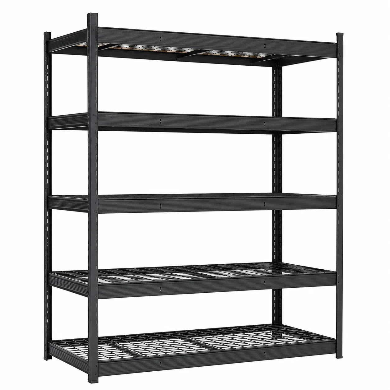 

5-Tier Heavy Duty Garage Shelving Unit Adjustable Metal Wire Storage Rack Black Steel Shelves for Basement Warehouse Pantry Closet, 600 lb per Shelf