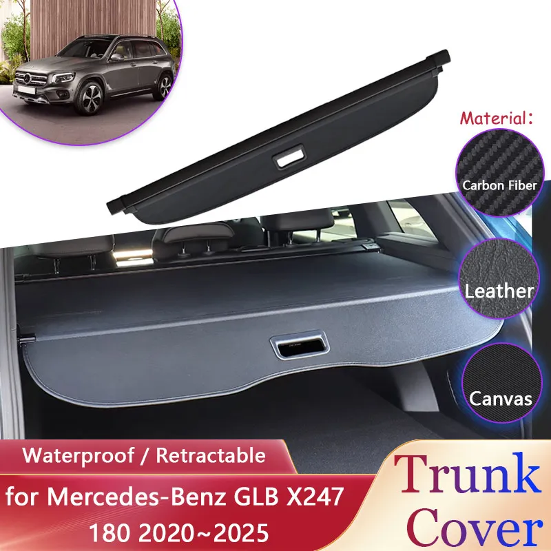 

Car Trunk Curtain for Mercedes-Benz GLB X247 180 250 2020~2025 Luggage Rack Waterproof Retractable Cargo Pad Covers Accessories
