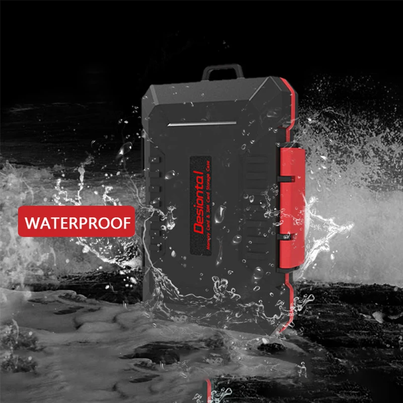 Desiontal E8 SD Card Holder, Waterproof Memory Card Storage Box, Shockproof with Environment ABS, Safe and Portable