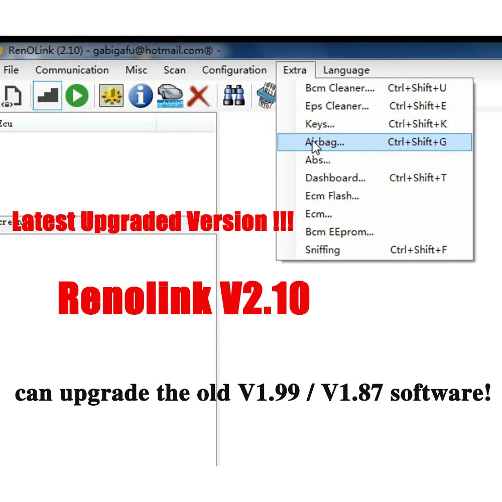 Programmeur ECU Renolink V2.10 pour Renault, Cristal de l\'airbag, RenoLink 1.99, mise à niveau OBD2, outil de diagnostic, programmeur de clé ECM