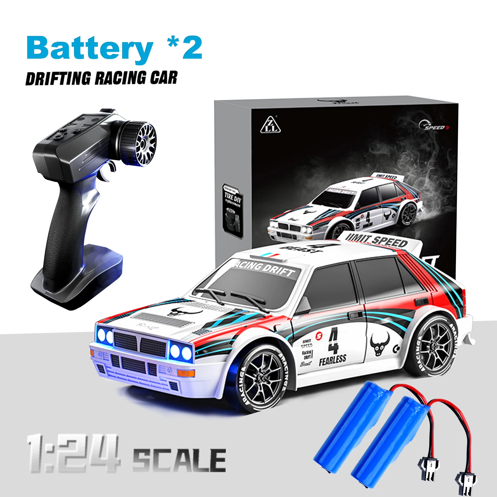 ZNLYRION RC Drift Car 204PRO 1:24 4WD 20KM/H Hochgeschwindigkeits-2,4G-Ferngesteuertes Rennauto mit LED-Licht, 2 Geschwindigkeitsmodi, austauschbaren Reifen, Offroad-Fahrzeug, Spielzeug, Geschenk für