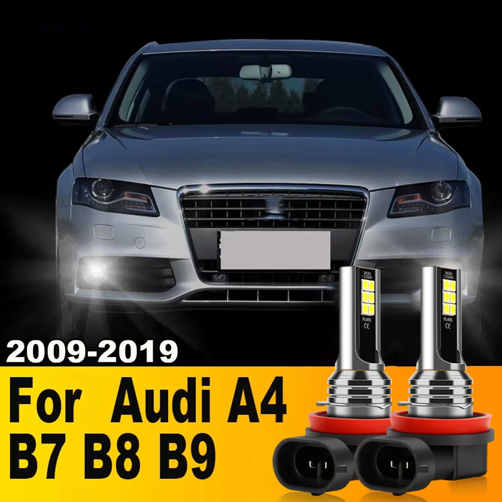 2Pcs LED Lamp Car Front Fog Light H8 H11 H16JP Luces For Audi A4 B7 B8 B9 2009 2010 2011 2012 2013 2014 2015 2016 2017 2018 2019
