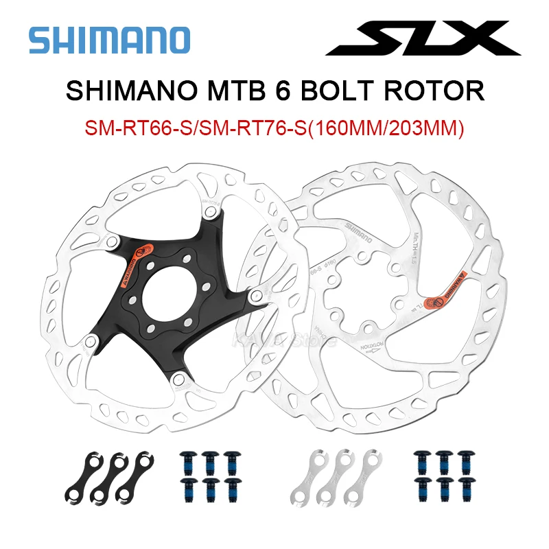 Shimano SLX Deore SM-RT76 RT66 RT64 RT54 Disc Brake Rotor 160mm 203mm 6 Bolts Discs Center Lock MTB Bicycle Rotors Mountain Bike