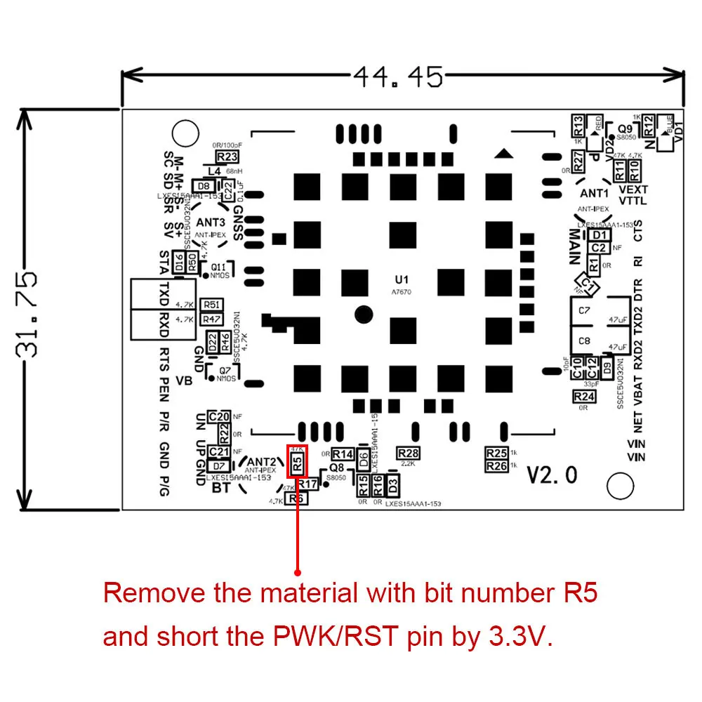 Simcom A7672E-FASE Lte Cat1 Module 4G Core Board Development Board Ondersteuning Gps A7672