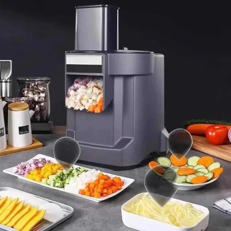 Commerciële Groentesnijmachine Automatische Groente Wortel Aardappel Chopper Slice Shred En In blokjes gesneden Snel Groenten - afbeelding 2