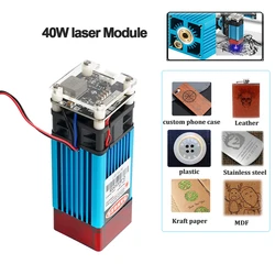 Twotrees 40W laser Module Laser Head 450nm Blue Laser TTL Set 5500mw for Laser Printer Engraving Machine Metal Wood Cutting Tool