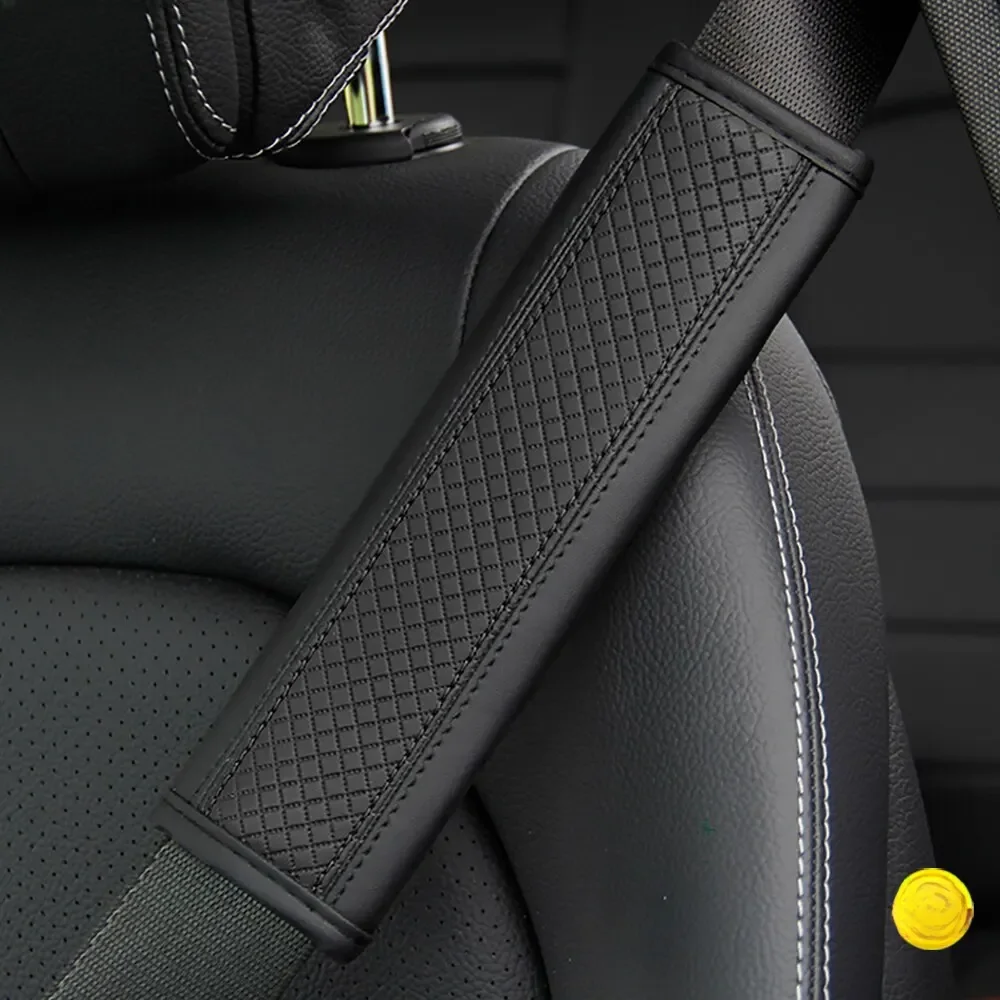 Juste de ceinture de sécurité de voiture en cuir PU gaufré, décompression initiée, confort, accessoires de voiture, housse de protection, 1 pièce