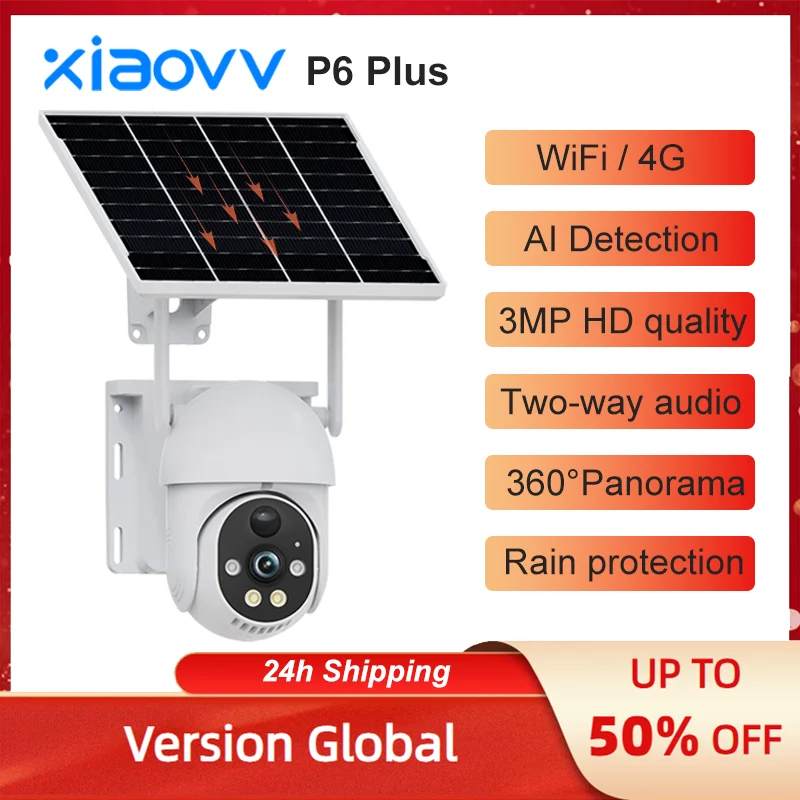 

XIAOVV 3MP P6Plus WiFi/4G Уличная камера со встроенным аккумулятором Камера видеонаблюдения с длительным временем ожидания iCsee