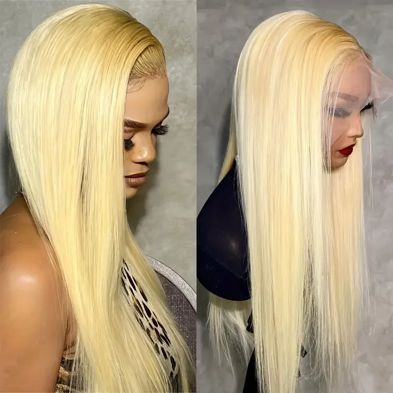 220 Density Straight Blonde 613 Hd Lace Frontal Wig 13x6 Brazilian Human Hair Wigs For Women 13x4 Lace Frontal Colored Wig image 4
