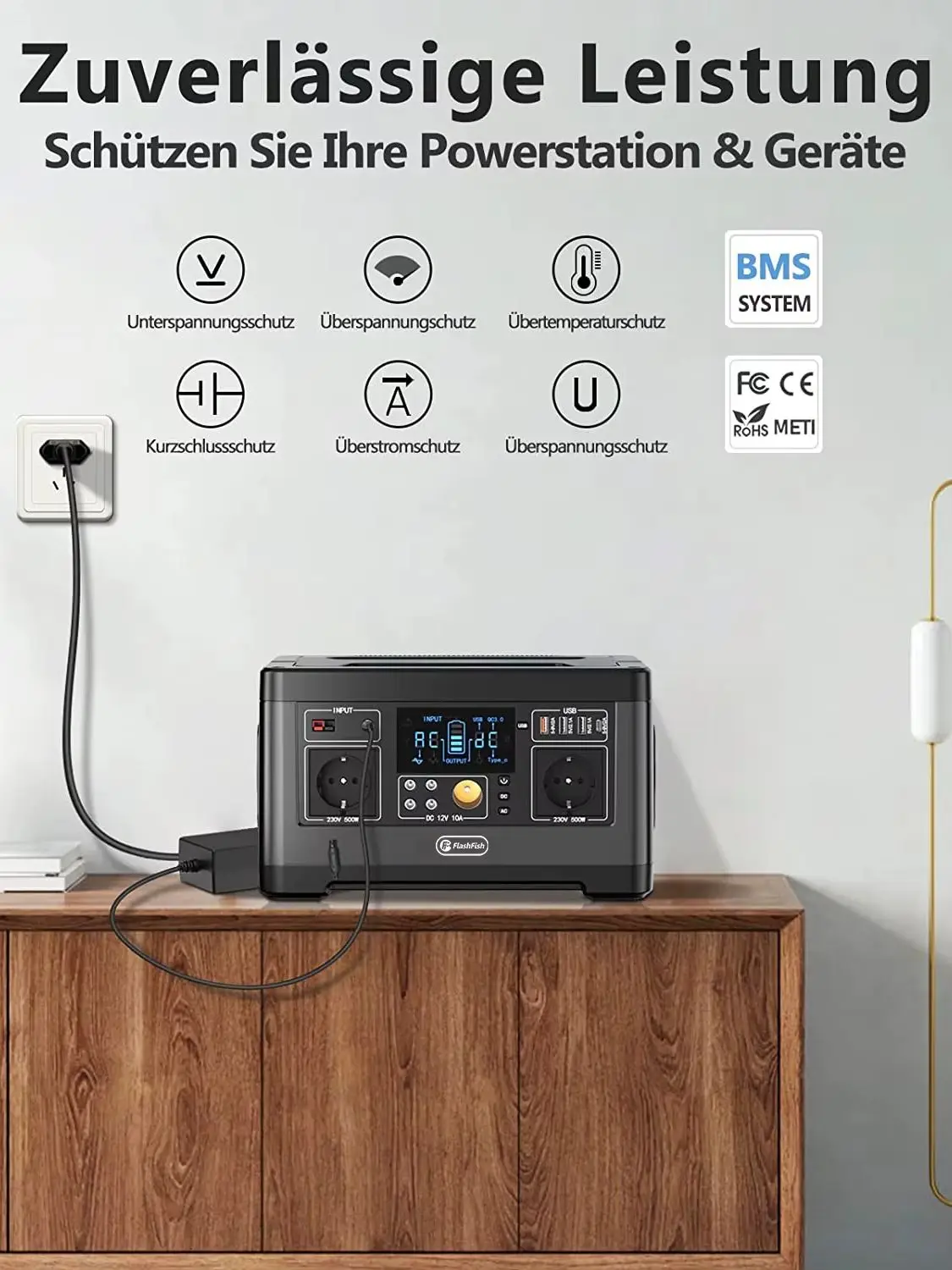 FF Flashfish P63 230V 500W Draagbare Powerstation Zonnegenerator 520Wh AC Draagbare Buitenvoeding Voor Kamperen, Camper, Reizen - afbeelding 2