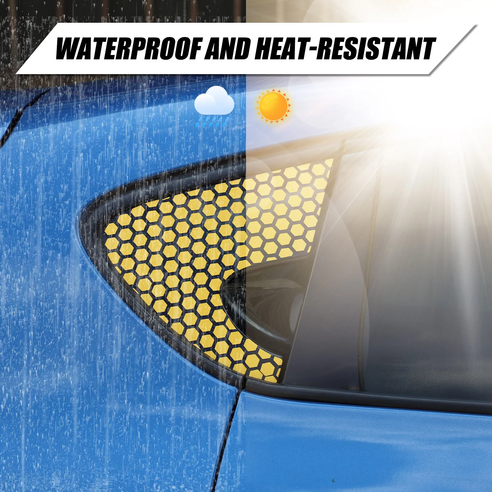 

2PCS PVC Honeycomb Style Sticker Car Rear Side Window Triangle Vinyl For Seat Leon MK2 2008-2012 Decorative Decals Accessories