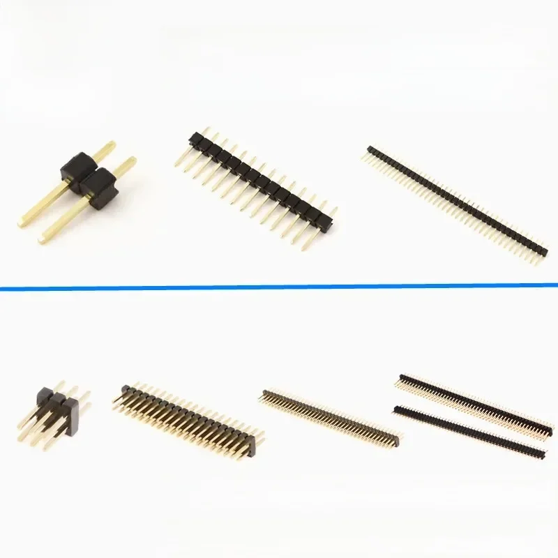 10 pièces 1.0mm 1.27mm 2.0mm 2.54mm broche en-tête Double rangée mâle 1/2 ~ 40P détachable PCB carte connecteur bande Pinheader 1*2/2P 4P 6-40p