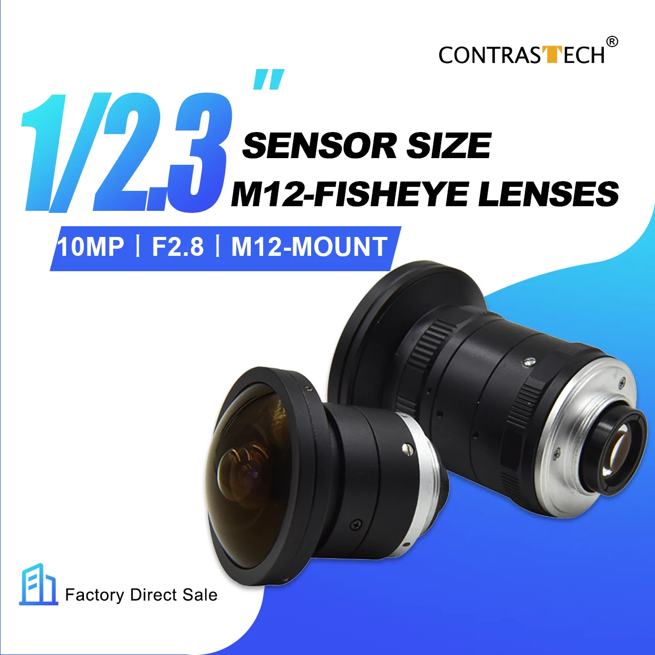 

10MP 1/2.3" M12 Fisheye Lens Projector CS-mount S-mount 1.5mm Fixed 360 Degree With IR For UVSS Line Scan Camera Robotics Vision