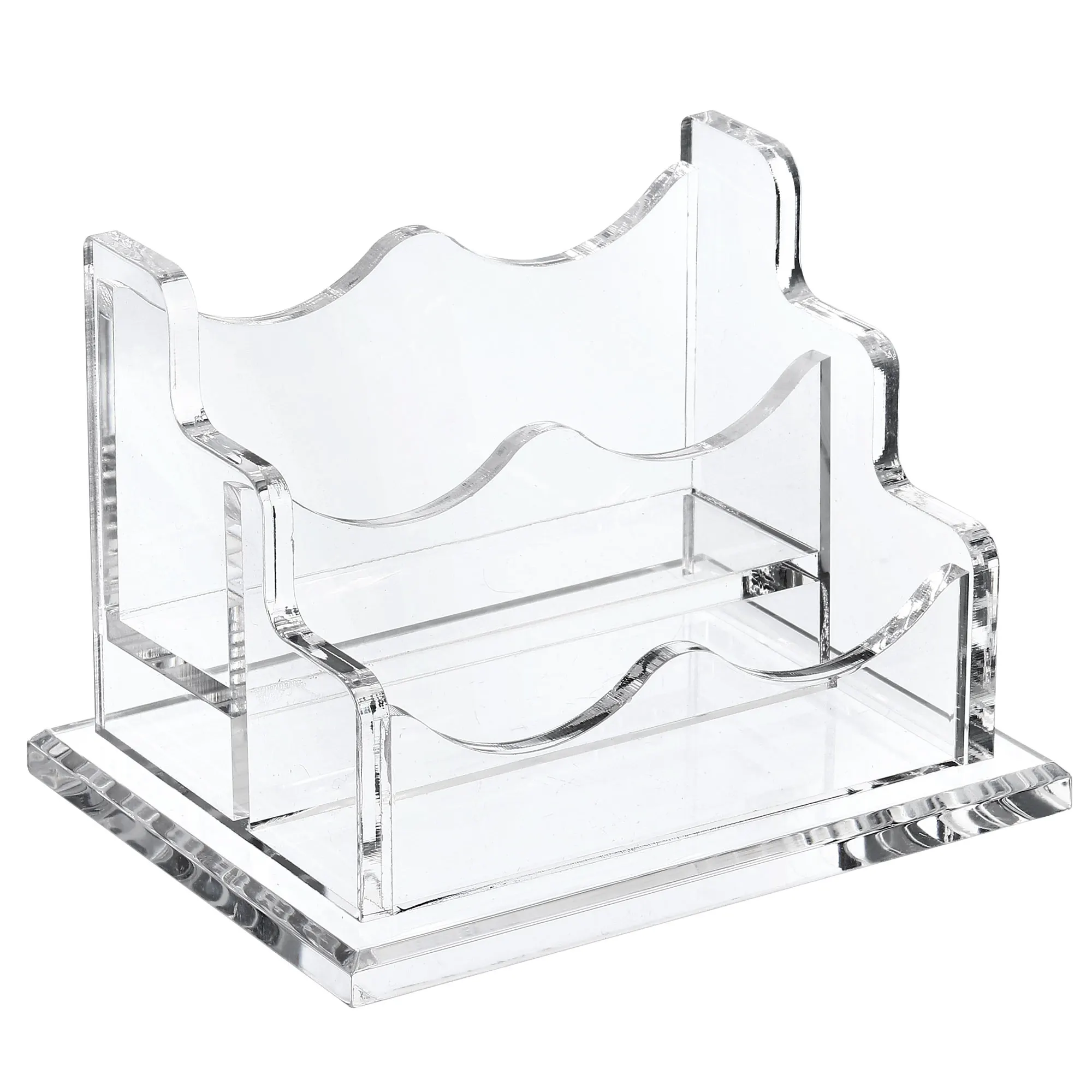 1/2/3/4/6 Slot Clear Acrylic Business Card Holder for Desk Location Card Organizer Desktop Name Cards Display Holders Stand