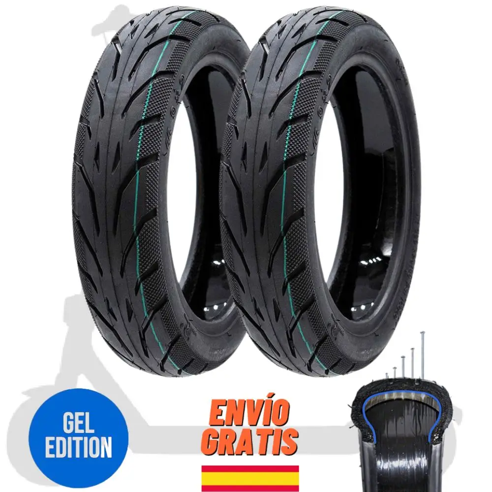 ✅Ruedas Con Gel Patinete Xiaomi Antipinchazos  9" Pulgadas Tubeless  Cityroad M365 / Pro 2 / 1S / Essential / Mi Scooter 3 / Cecotec Bongo Serie A - Kit Cubiertas, Neumáticos, No Necesita Camara de Aire 8.5"