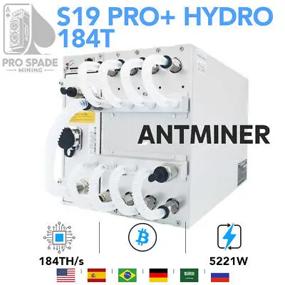 🔥Antminer S19 Pro + Hydro 184TH 5445W BTC BCH, Nouveau Mineur avec Garantie Bitmain