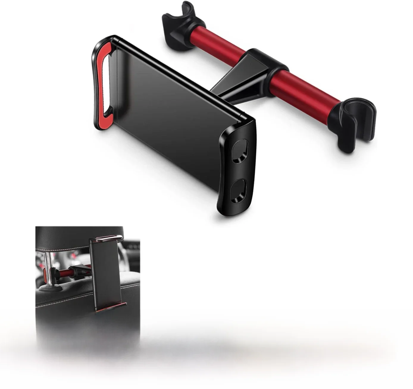4.7 to 11 inch car headrest support for Tablet/mobile phone. Car Tablet holder with 360 ° rotation