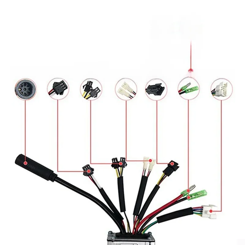 AliExpress NONE AEF6-Electric Bicycle KT-22A Controller 36V/48V 9 Tubes Square Wave SM Connector Controller Parts With Double Headed Light Line