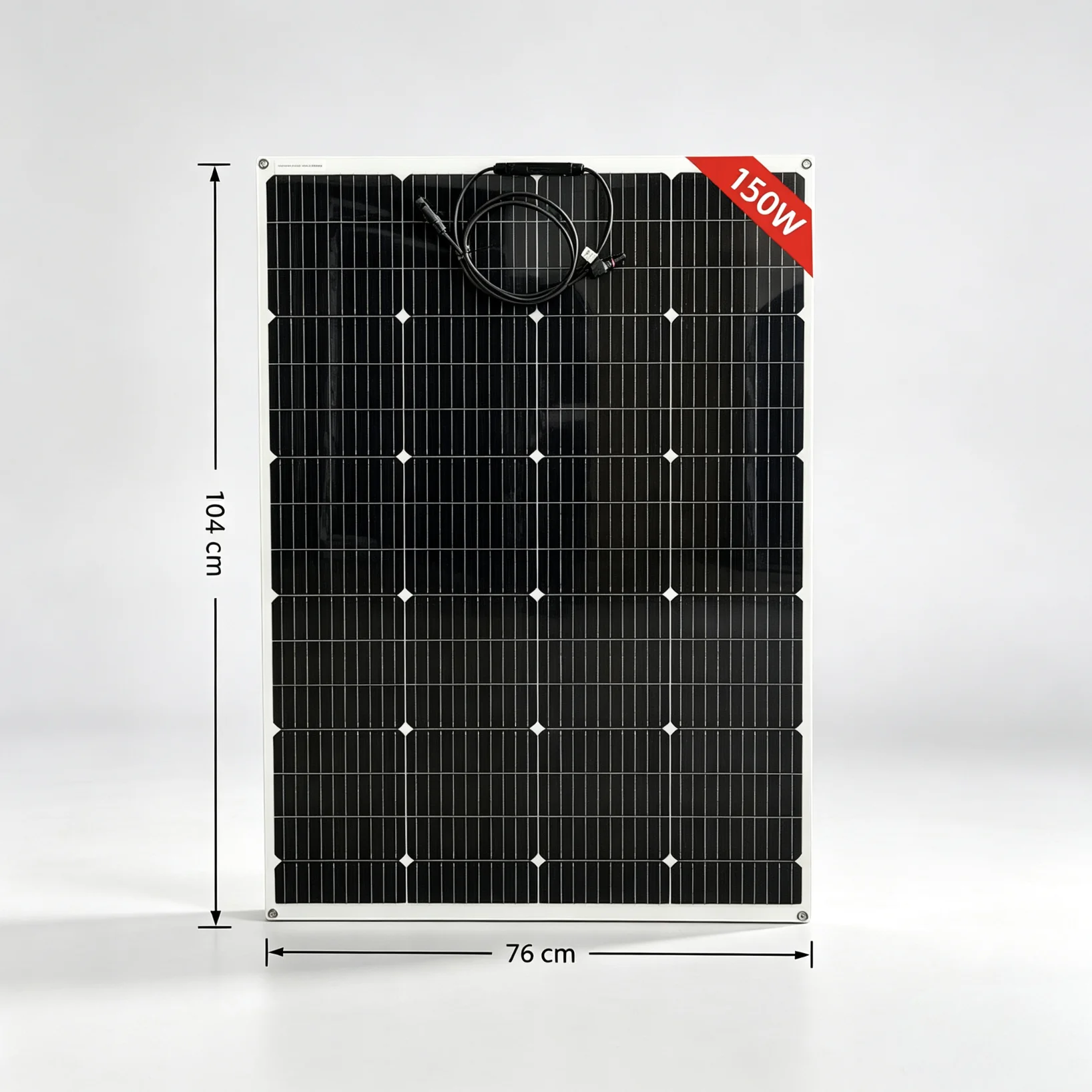 150W 18V Flexibles Solarpanel, Hocheffiziente Monokristalline Solarmodule, Wasserdicht & Leichtgewichtig für 12V Batterieladung, Dach, Wohnmobil, Boot, Camping