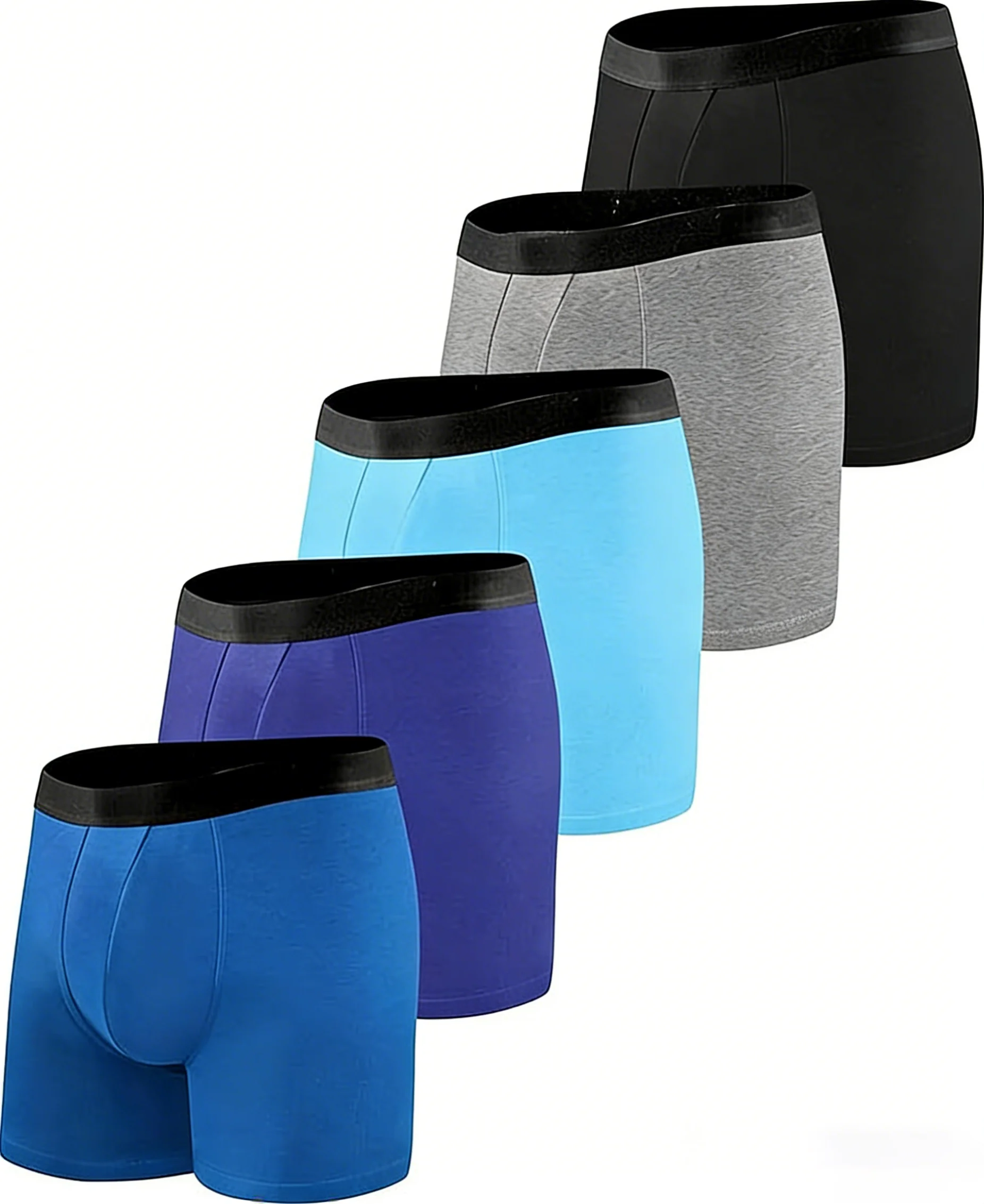 

Набор из 5 случайных мужских трусов-боксеров (5 шт.) | Ультрамягкий хлопковый стрейч | Дышащее комфортное нижнее белье для повседневной носки